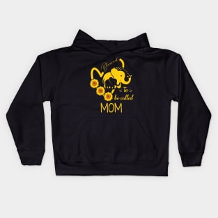 Sunflower Elephant Blessed To Be Called Mom Mothers Day Kids Hoodie